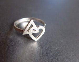Image of Heart meets the Delta - Geometric- Handmade Silver Ring
