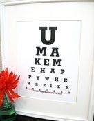 Image of  I Love you Eye Chart|You make me Happy poster|Personalized Home signs