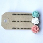 Image of Mint & Blossom Floral Hairslides