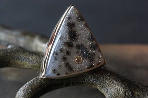 Image of Druzy Jasper and Chocolate Diamond Ring