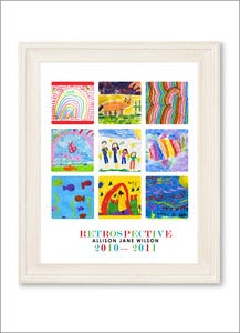 Image of Children's Artwork Display—small poster with 9 works of art