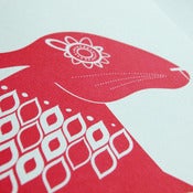 Image of Scandinavian Red Hare - Hand Pulled, Signed, Gocco Print