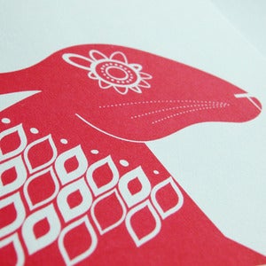 Image of Scandinavian Red Hare - Hand Pulled, Signed, Gocco Print