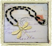 Jewelry: "Black Rosary Dragonfly"