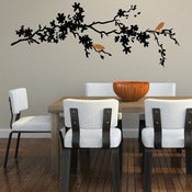 Image of Cherry Blossom Branch with 2 little birds vinyl wall decal