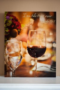 Image of Wine Image with Verse 11" x 14" Standout Professionally Printed on Metallic Paper