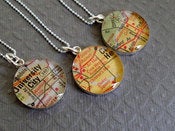 Image of College Map Necklace Made to Order University Sterling Silver