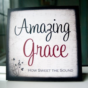 Image of "Amazing Grace" Print on 8" x 8" Cafe Mount (4th of 4 prints in Hymn Collection)