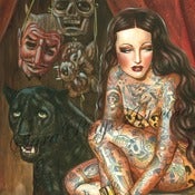 Image of Fortune in Chains-tattooed vintage circus sideshow pin up