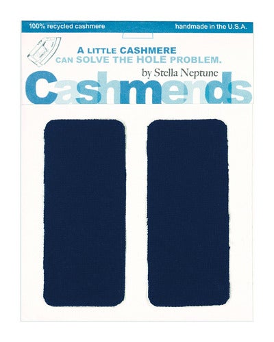 Image of Iron-on Cashmere Elbow Patches - DARK NAVY