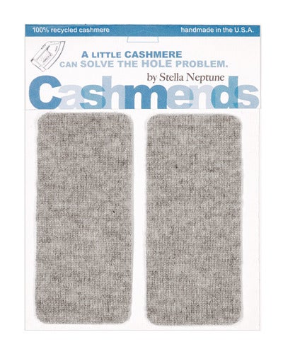 Image of Iron-on Cashmere Elbow Patches -LIGHT GREY