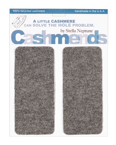 Image of Iron-on Cashmere Elbow Patches -MEDIUM GREY