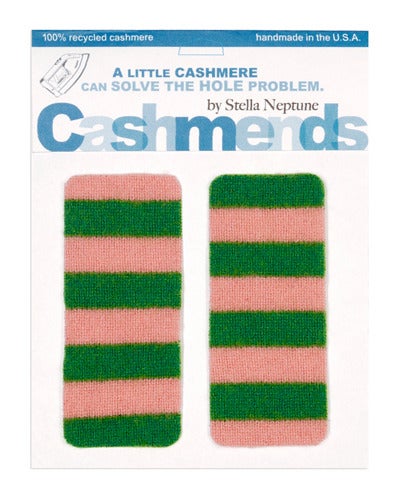 Image of Iron-on Cashmere Elbow Patches -PINK & GREEN - Limited Edition!