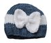 Image of "Sabrina" Bow hat in Gray and Cream