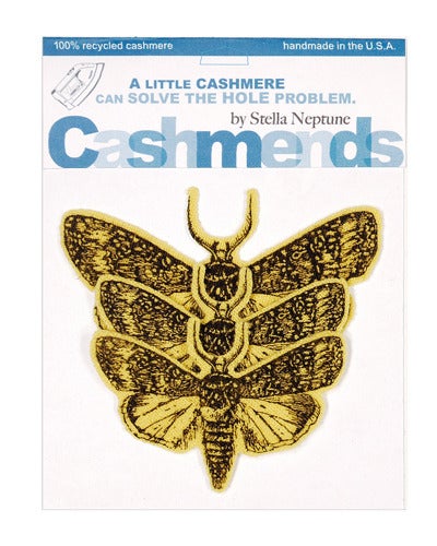 Image of Iron-on Cashmere Moths - Bright Yellow