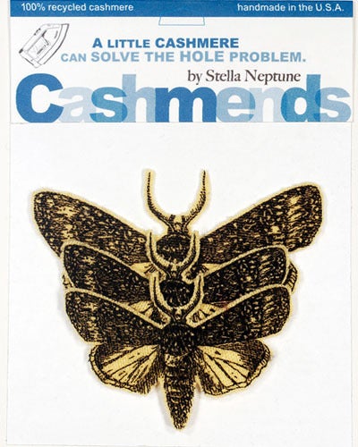 Image of Iron-on Cashmere Moths - Pale Yellow