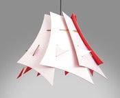 Image of Abstraction pendant light (Easter Island No. 1/red and white)