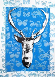 Image of Deer Hunter print Surrealism Screen Print Lowbrow funky whimsical Art