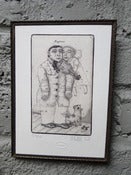 Image of Gravure enigmatique "le musicien" encadrée