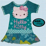 Image of **WIN VIA FORTY TOES GIVEAWAY** Hello Kitty Dress Glitter blue-green design - Size 2/3T