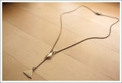 Image of Egyptian Brass Beetle & Pyramid Necklace on Vintage Brass Chain
