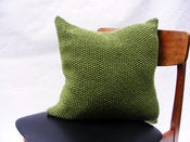Image of Hand Knit Cushion 45 x 45cm - apple moss stitch