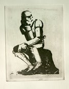 Image of "Thinking in a Galaxy Far Far Away " Star Wars Etching  Lowbrow British Pop Art Graffiti Icon 
