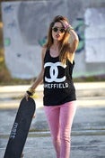 Image of Double  C logo Tank Black