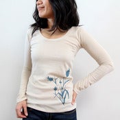 Image of NEW! Organic Cotton Wheat print L/S scoopneck tee (Natural)