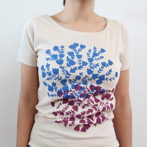 Image of Organic Cotton Bushflower Scoopneck Tee (Natural)