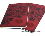 Image of Daisy fox moleskine cahier in red