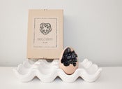 Image of Large Black Wooden Egg Geode