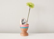 Image of Small Silver Wooden Egg Geode