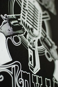 Image of Deep Ellum Texas Pistols and Mic Screen Print