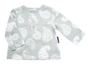 Image of Mint-Ash Paisley Kurta Shirt