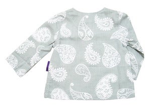 Image of Mint-Ash Paisley Kurta Shirt