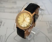 Image of 1950's Benrus 10k RGP Gold watch. 17 jewels. Striking Geneva-striped dial. 