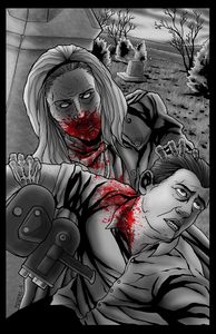 Image of NIGHT OF THE LIVING DEAD - BARBRA ZOMBIE - COLORED PRINT