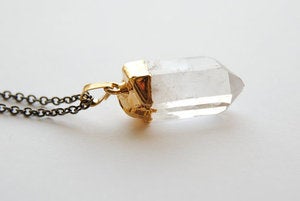 Gold Dipped Crystal Necklace 