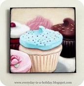 Image of Instagram inspired wood mounted print Cupcakes #1
