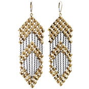 Image of Rainmaker Vintage Mesh Earrings - Gold Facet Stud