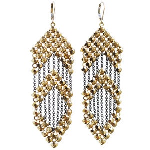Rainmaker Vintage Mesh Earrings - Gold Facet Stud