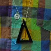 Image of Solid Black Agate Power Triangle