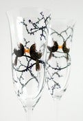 Image of Personalized Gay Love Bird Wedding Toasting Flutes-Set of 2 Customized Champagne Flutes