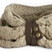 Image of VELA Handknitted Banana Yarn Neck Scarf with Leather Strap - PLAIN CABLE