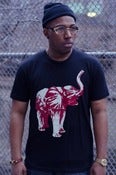 Image of Red Elephant Logo Black T-Shirt