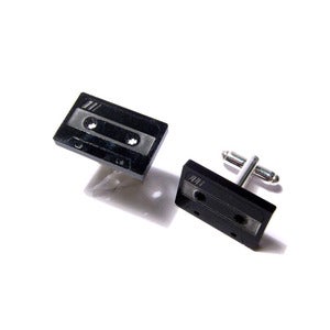 Image of cassette tape cufflinks [black]