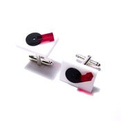 Image of turntable cufflinks [white]