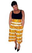Image of Pantalon Jupe-Culotte wax dindons oranges / Orange turkeys wax Divided skirt