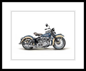 Image of 1946 Harley Davidson EL Knucklehead (Blue) - Unframed